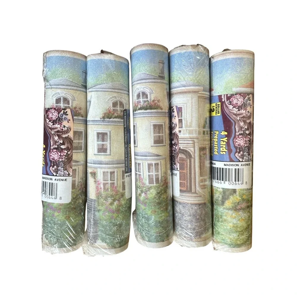 Madison Avenue Houses Pre-Pasted Sculptured Wallpaper Border 5 rolls 24 Yards‎